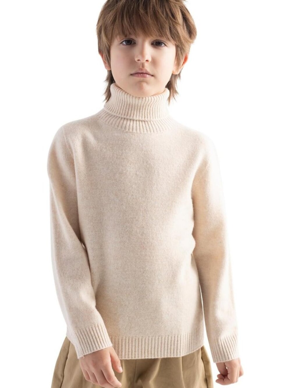 Cozy 100% Merino Wool Turtleneck Sweater for Kids | Fall Winter Long Sleeve